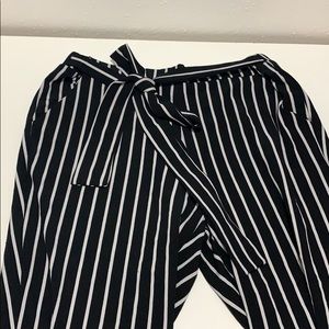 Stripped black pants